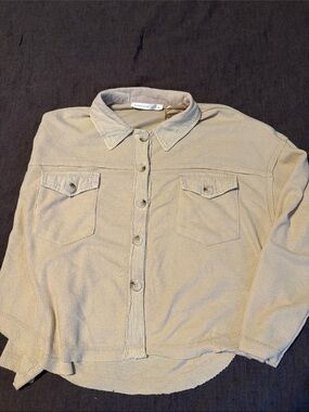 Altar'd State Cream Waffle Knit Shacket